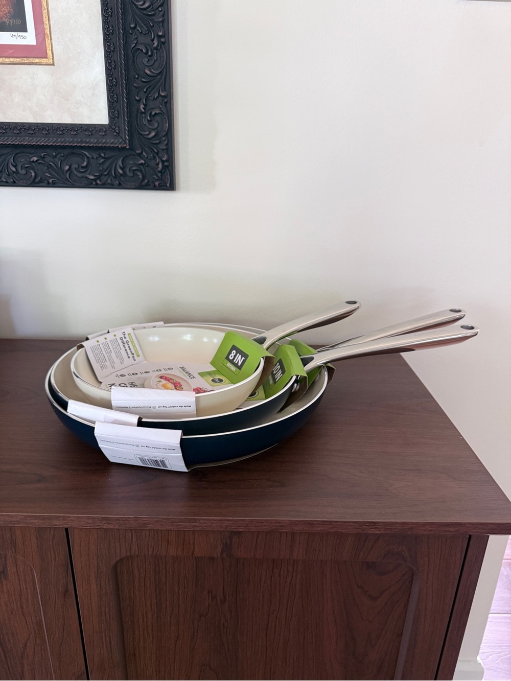 3 x ceramic non stick pans
